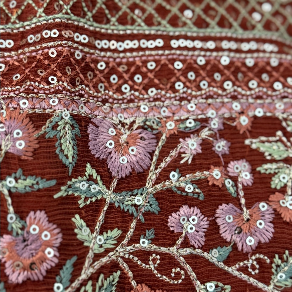 Sana Safinaz - luxury Collection Net Rust Embroidered (plus Inner piece ) - Picture 6 of 9